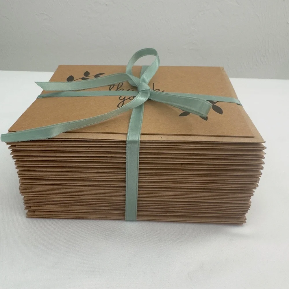 40 Assorted Kraft Thank You Notes With Envelopes